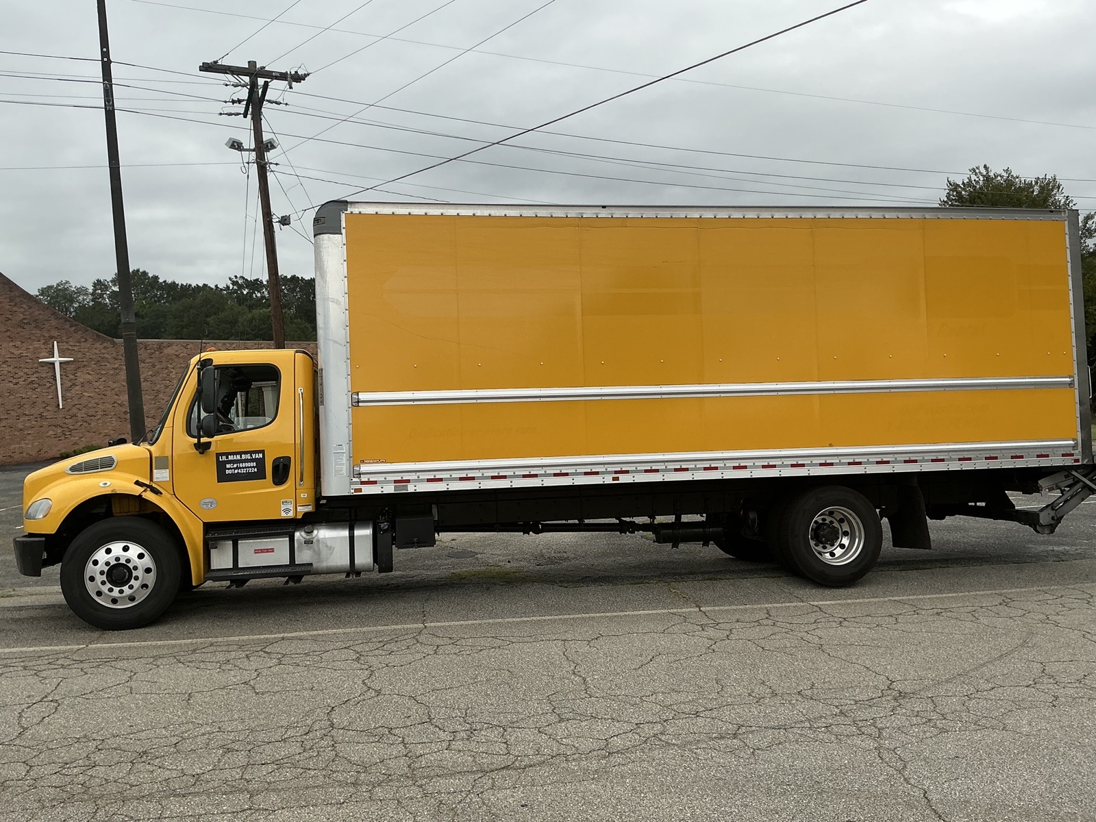 Lil Man Big Van's 26-foot box truck parked in Winston-Salem, NC.